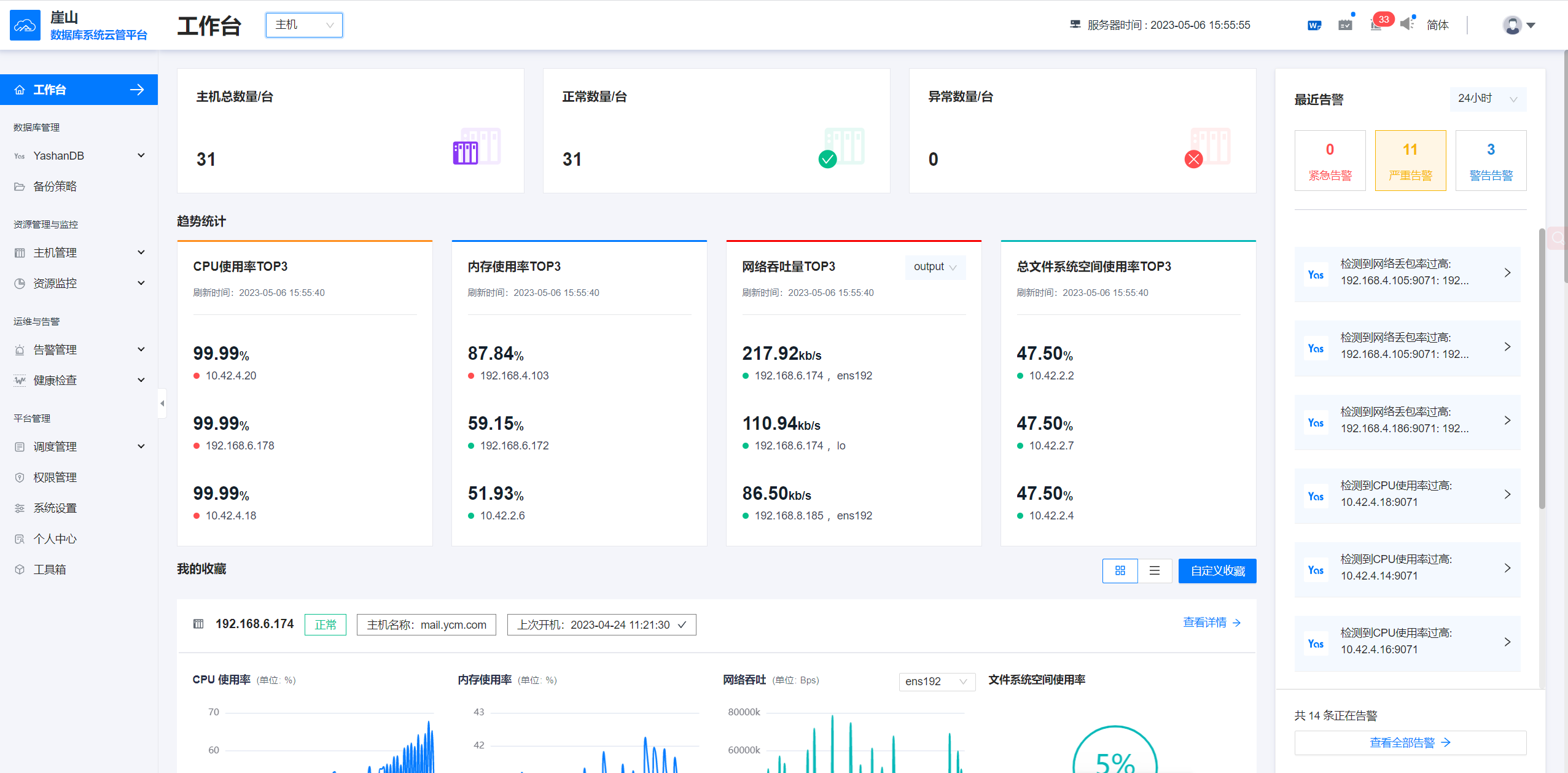 工作台-主机概览